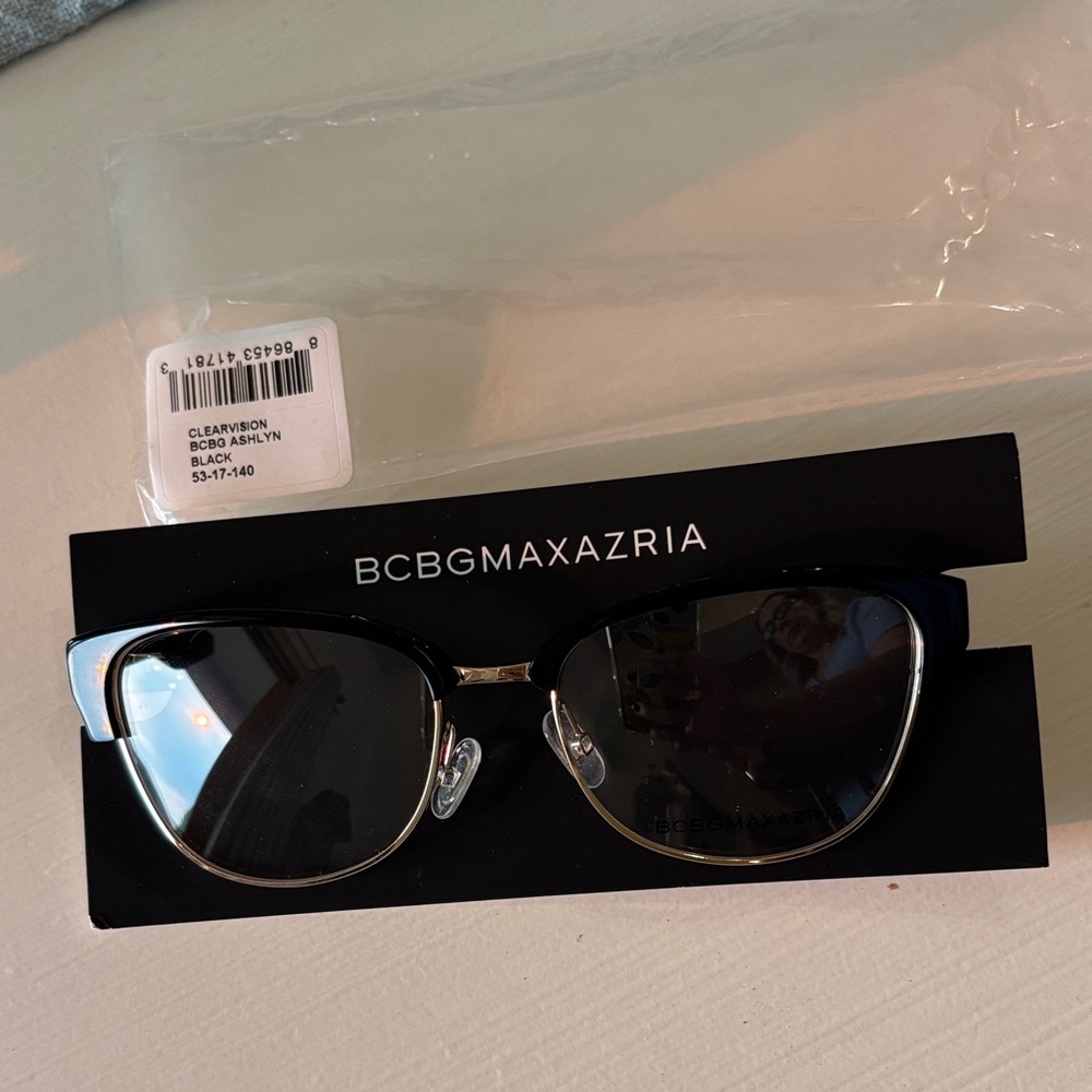 BCBGMaxAzria Silver and Black clear vision glasses
